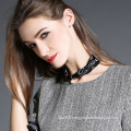 Black Silk Scarf Necklace for Women